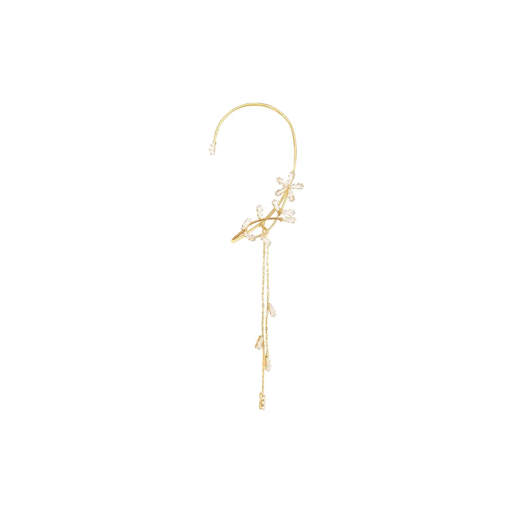 Einfaches Licht Luxus-Stil Zirkon Blume Ohrclip