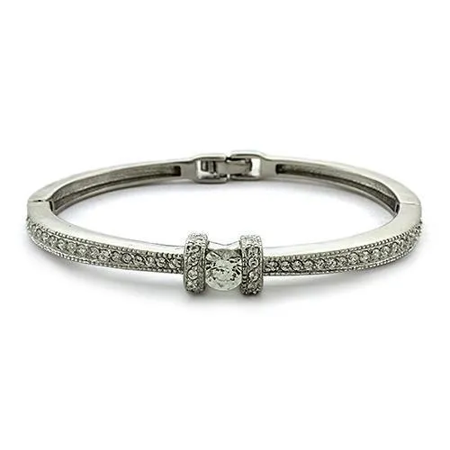 LOAS1329 - Rhodium 925 Sterling Silber Armband mit AAA-Klasse CZ in Clear
