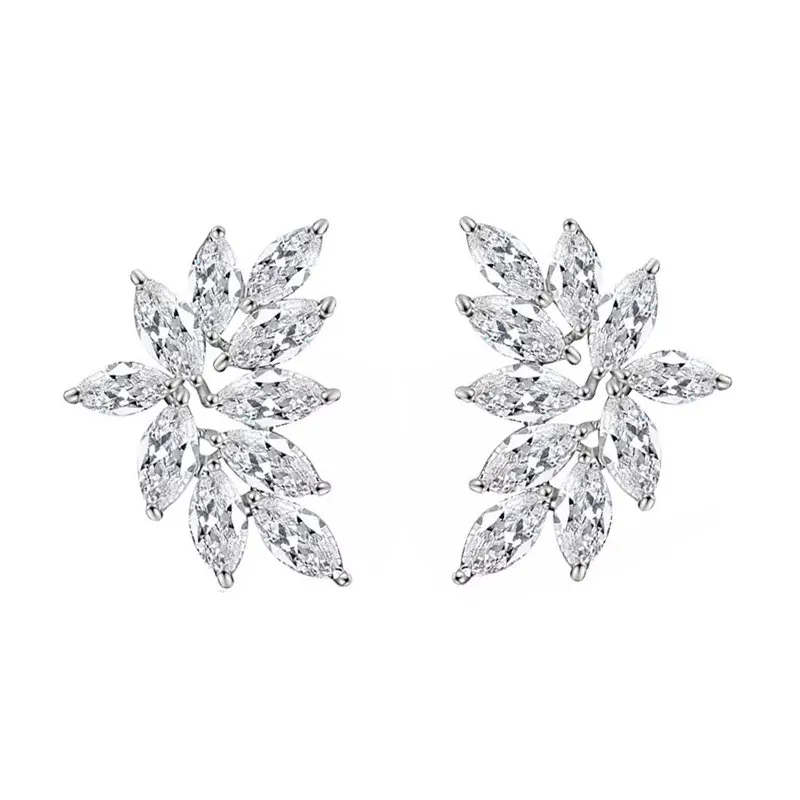 Personalisierte Mode Blatt Pferde Auge Zircon Ohrringe