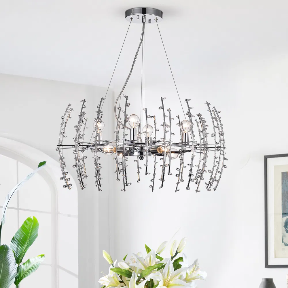 Aralyne 8 - Licht Kristall und Chrome Twig Bud Kronleuchter