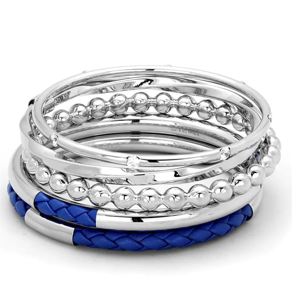 LO3570 - Hoch poliertes (ohne Beschichtung) Edelstahl Armband mit AAA-Klasse CZ in Clear