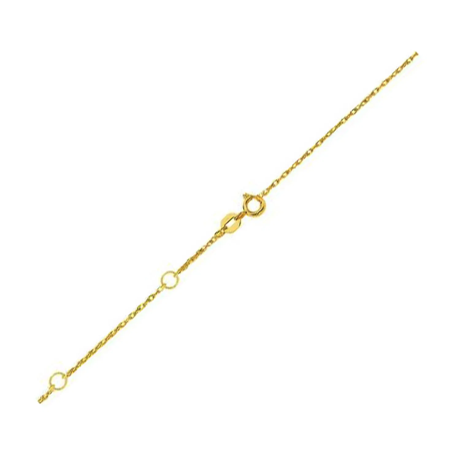 Doppel ausdehnbare Seilkette in 14 Karat Gelbgold (0,85 mm)