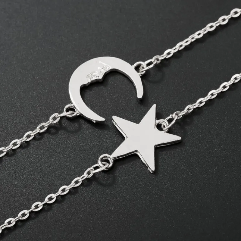 Legierung Paar Romantik Fine Chain Star Moon Armband