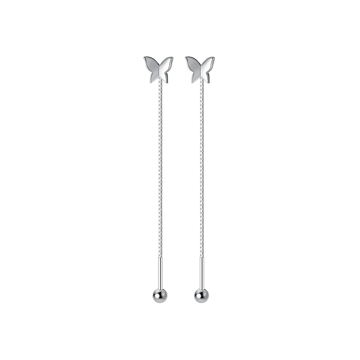 Silver Butterfly Threaded Tassel Ear Line Koreanische Version