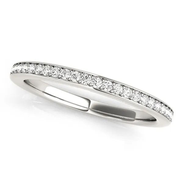 14 Karat Weißgold einfacher Diamant Hochzeitsring (1 / 4 cttw)