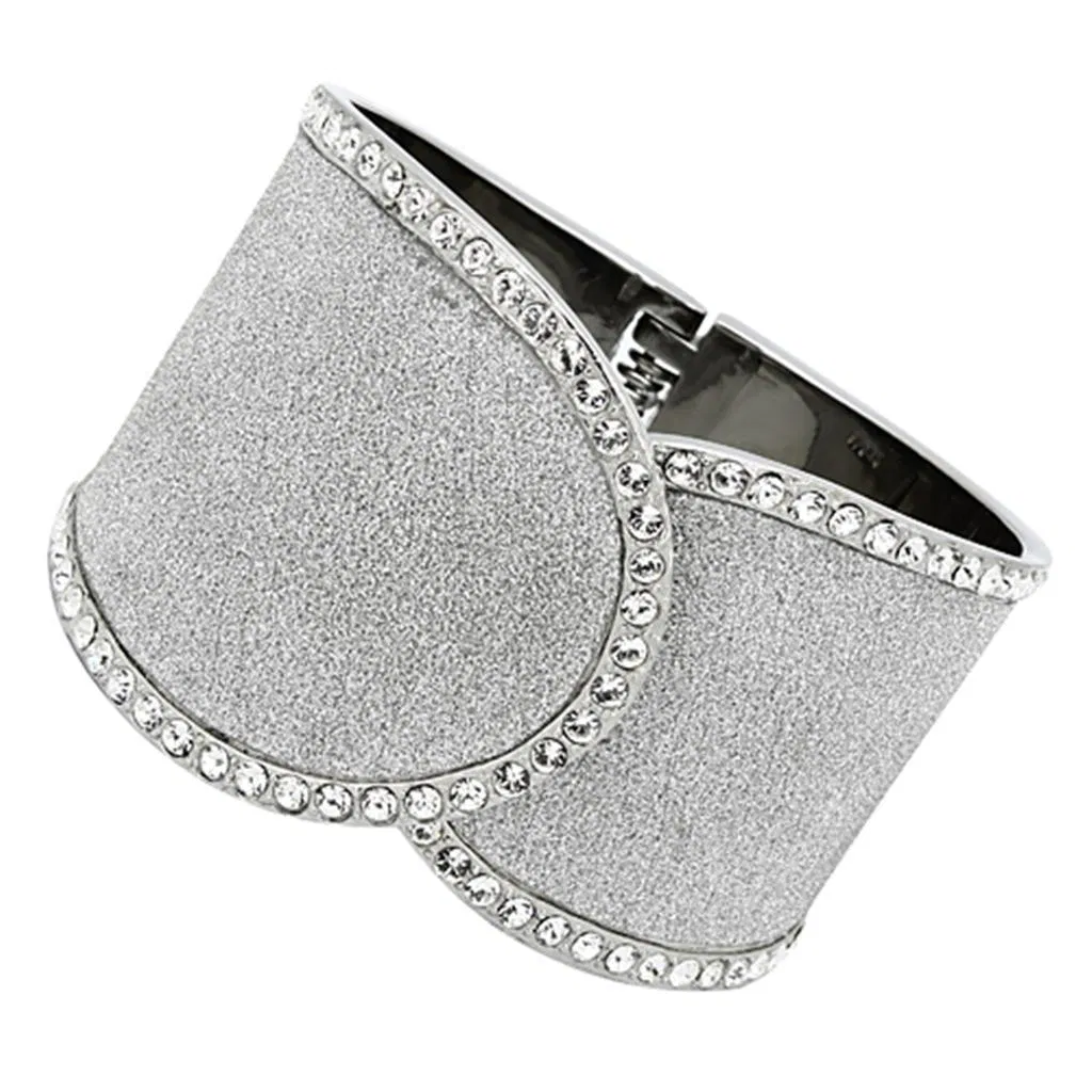 TK1152 - Hoch poliertes (ohne Beschichtung) Edelstahl Armband mit Top-Grade - Kristall in Clear