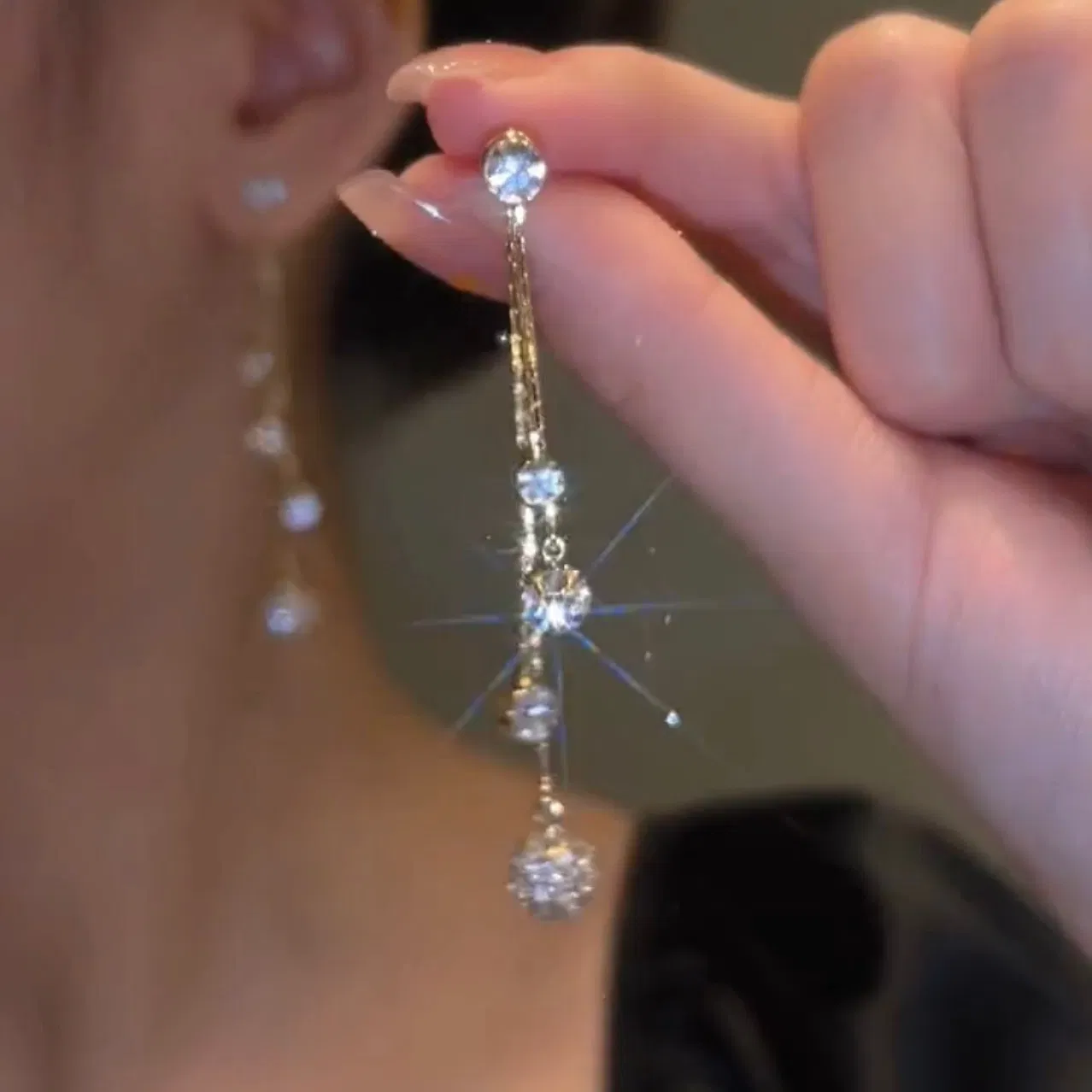 Ladies Mode Popular Künstliche Zircon Ohrringe