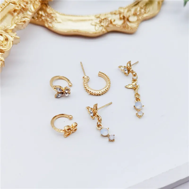 Diamant Schmetterling Opal Ohrringe ohne Piercing
