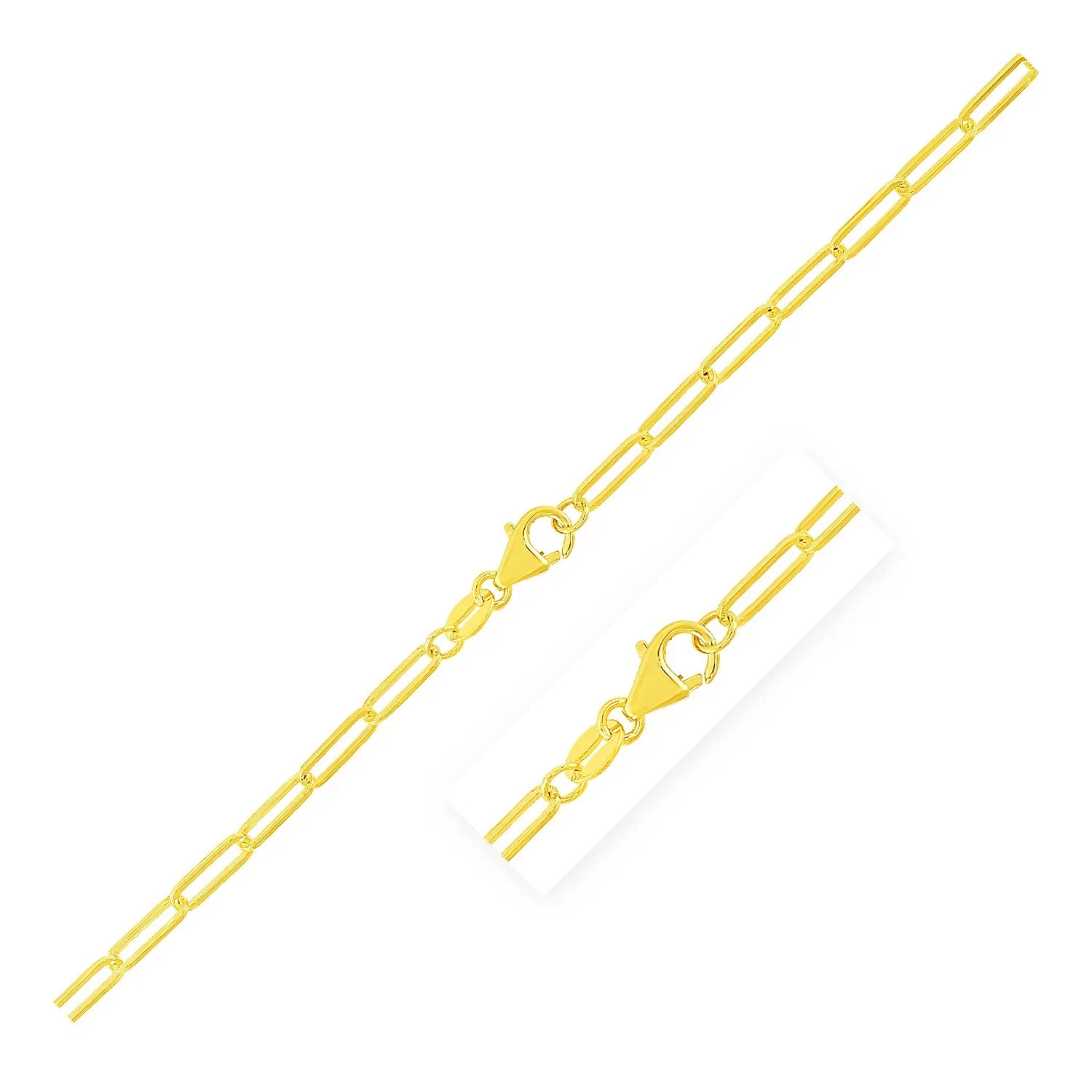 10K Gelbgold Paperclip Chain (2,50 mm)