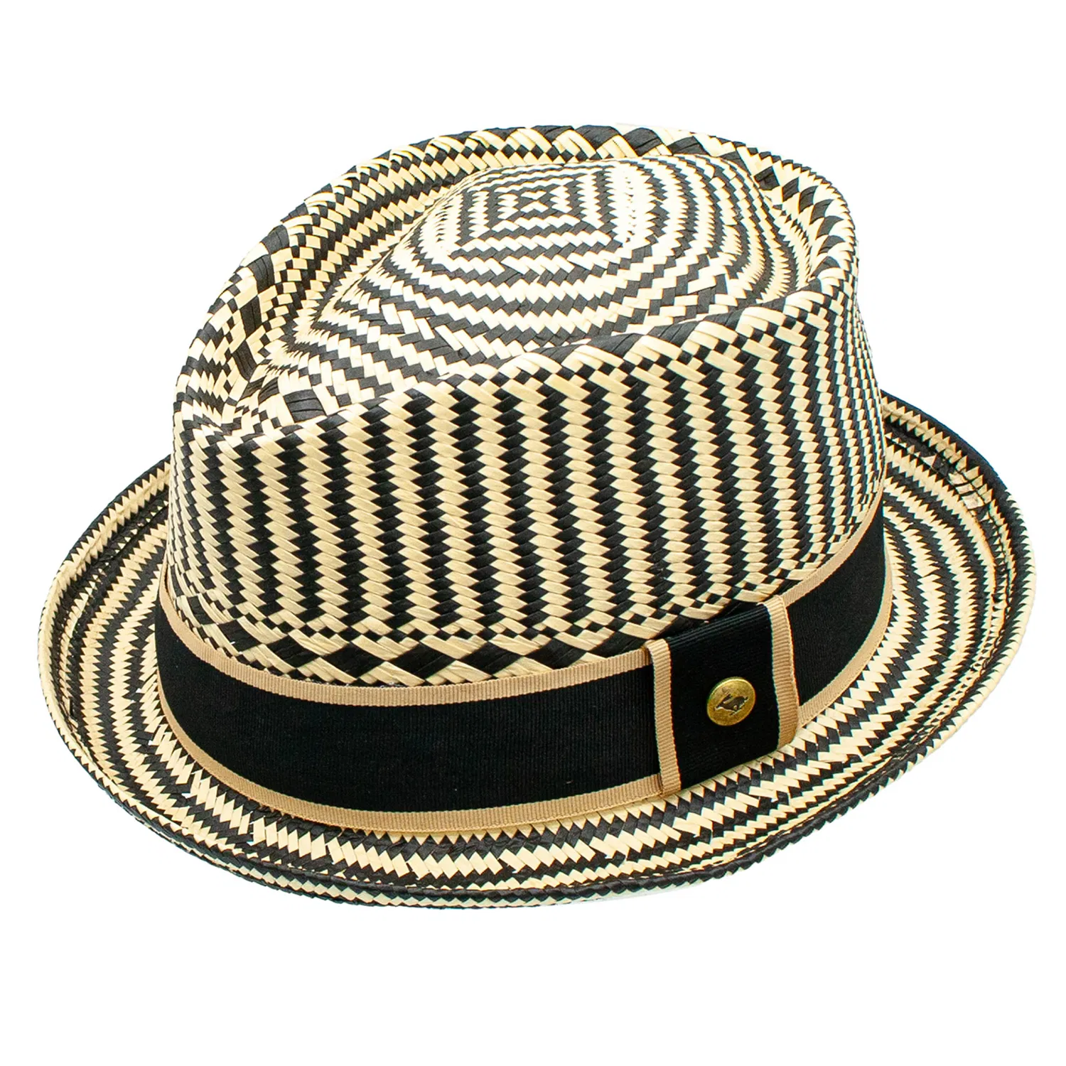 Mazatlan Toyo Stroh Tränen Drop Crown Band Pin Fedora Hat