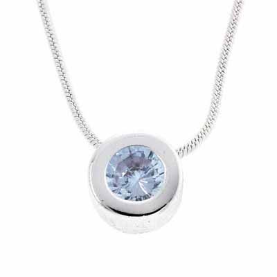 Sterling Silver Bezel Set Lavender Kubik Zirkonia Kreis Anhänger
