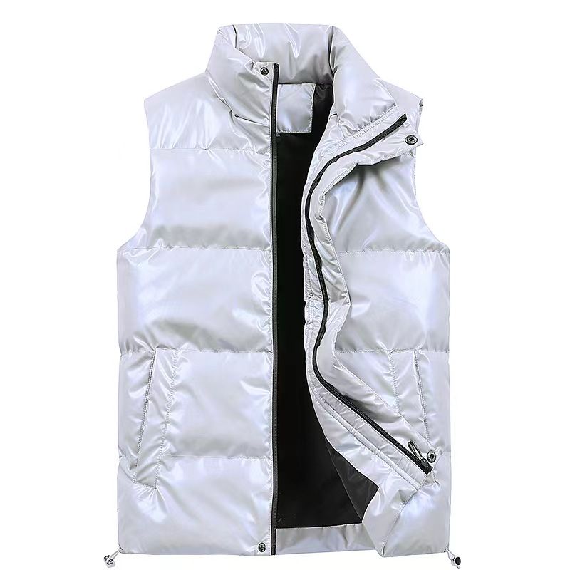 Mens wasserdichte Ärmellose Jacke Glänzende Puffer Weste