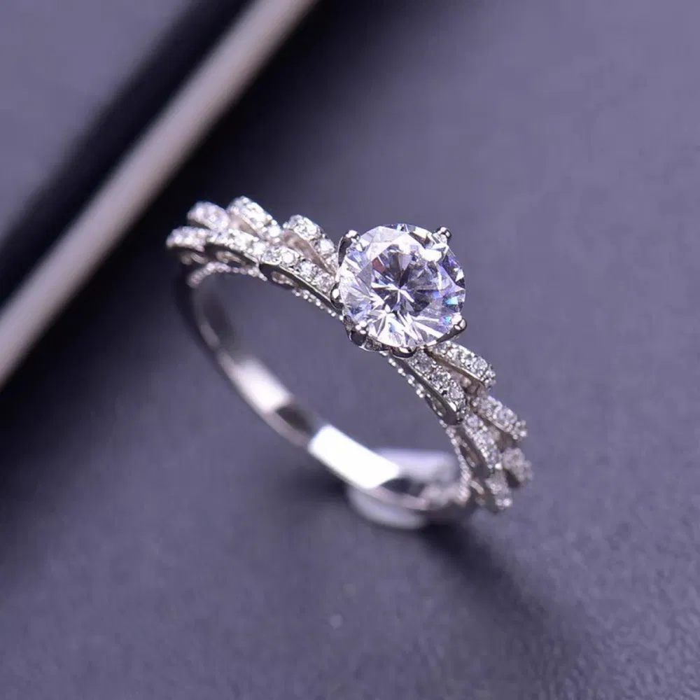 Band Sweet Hochzeitsring Silber Plated Moissane Diamant