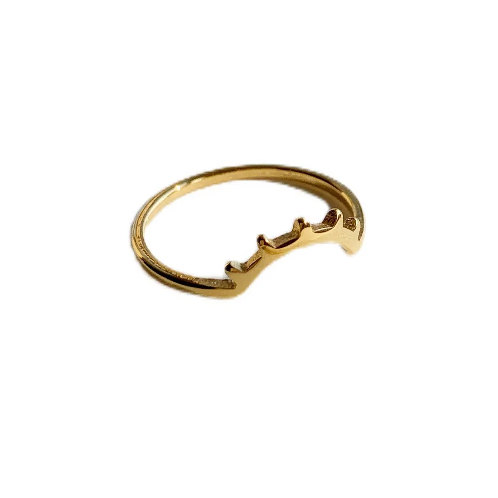 Titan-Stahl - Goldplatte verblasst nicht Cool Wind einfache und vielseitige Damen Ring