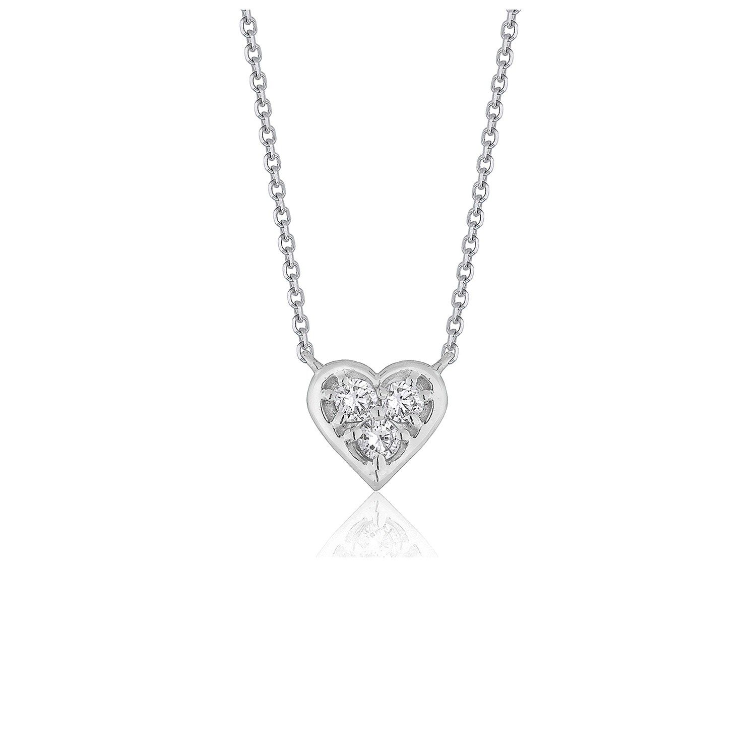 Diamant Herz Design Anhänger in 14 Karat weißem Gold