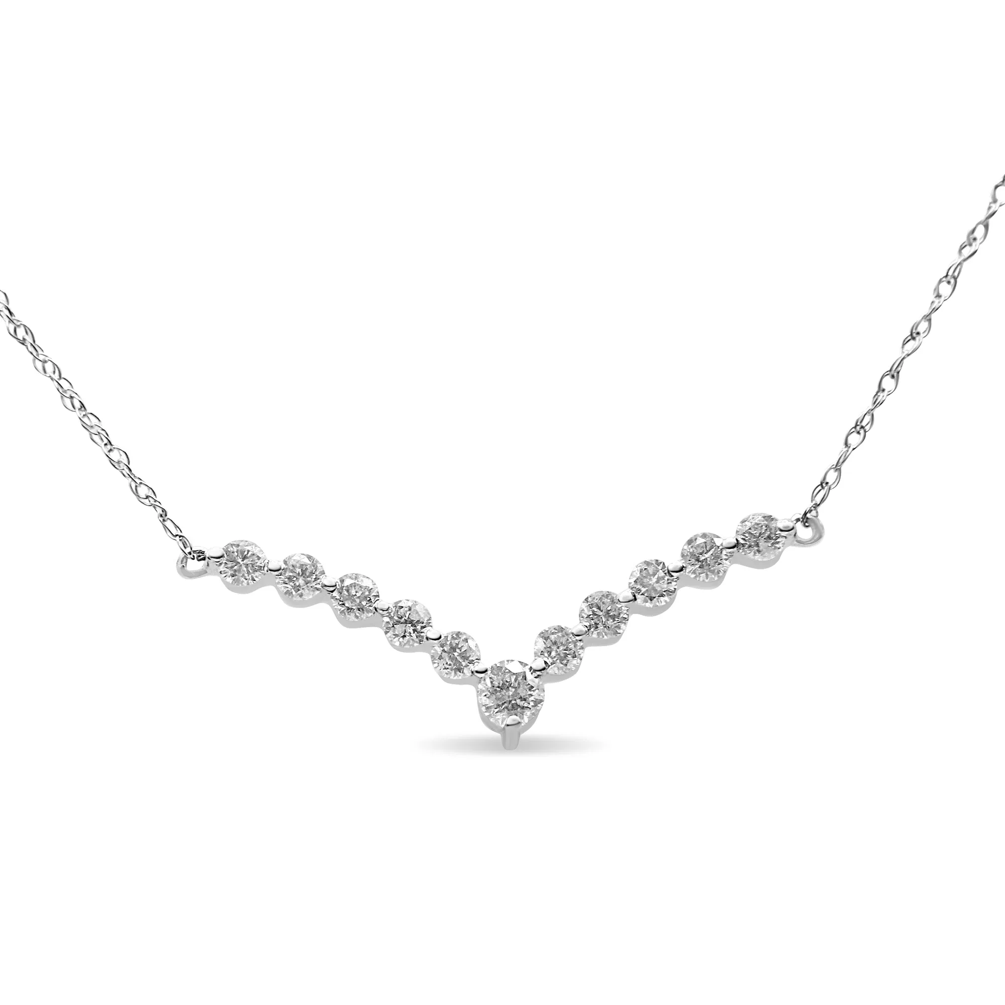 10 Karat Weißgold 1/2 Cttw Round-Cut Diamant