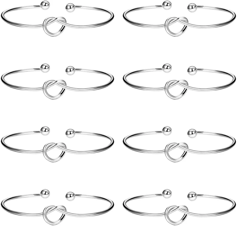 8 Pcs Brautjungfer Armbänder Liebe Knoten Armbänder einfache Manschetten für Frauen Stretch Armbänder