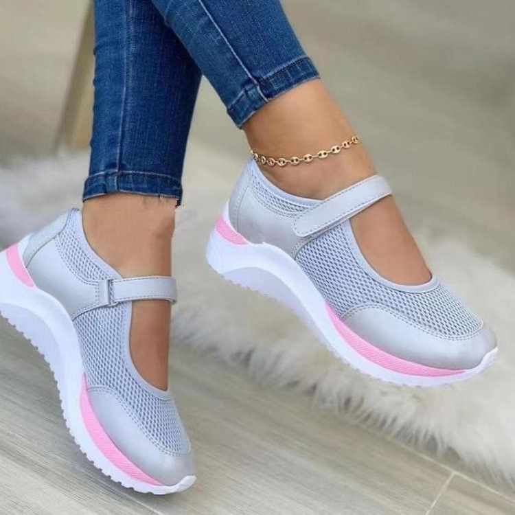 2022 Neuer Herbst Outdoor atmungsaktive Mesh Schuhe Frauen Casual Plattform Sneakers Reisen Wanderschuhe Großgröße Vulkanisierte Schuhe