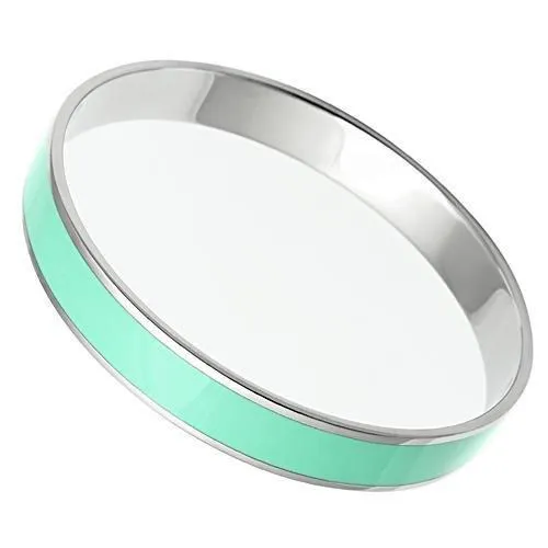TK537 - Hochpoliertes (ohne Beschichtung) Edelstahl Armband mit Epoxy in Aquamarine