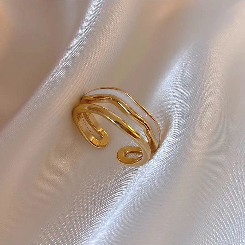 2022 Neues Design Doppelmetall-Enammel Set off Ringe koreanischer Mode-Schmuck für Frauen und gotische Mädchen Party-Accessoires Geschenk