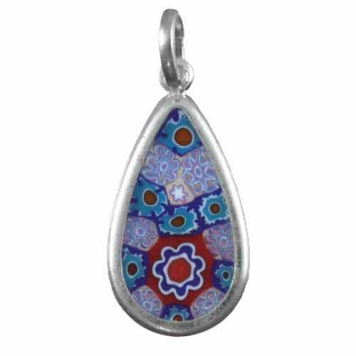 Murano Glas Millefiori Tränenblumen Anhänger