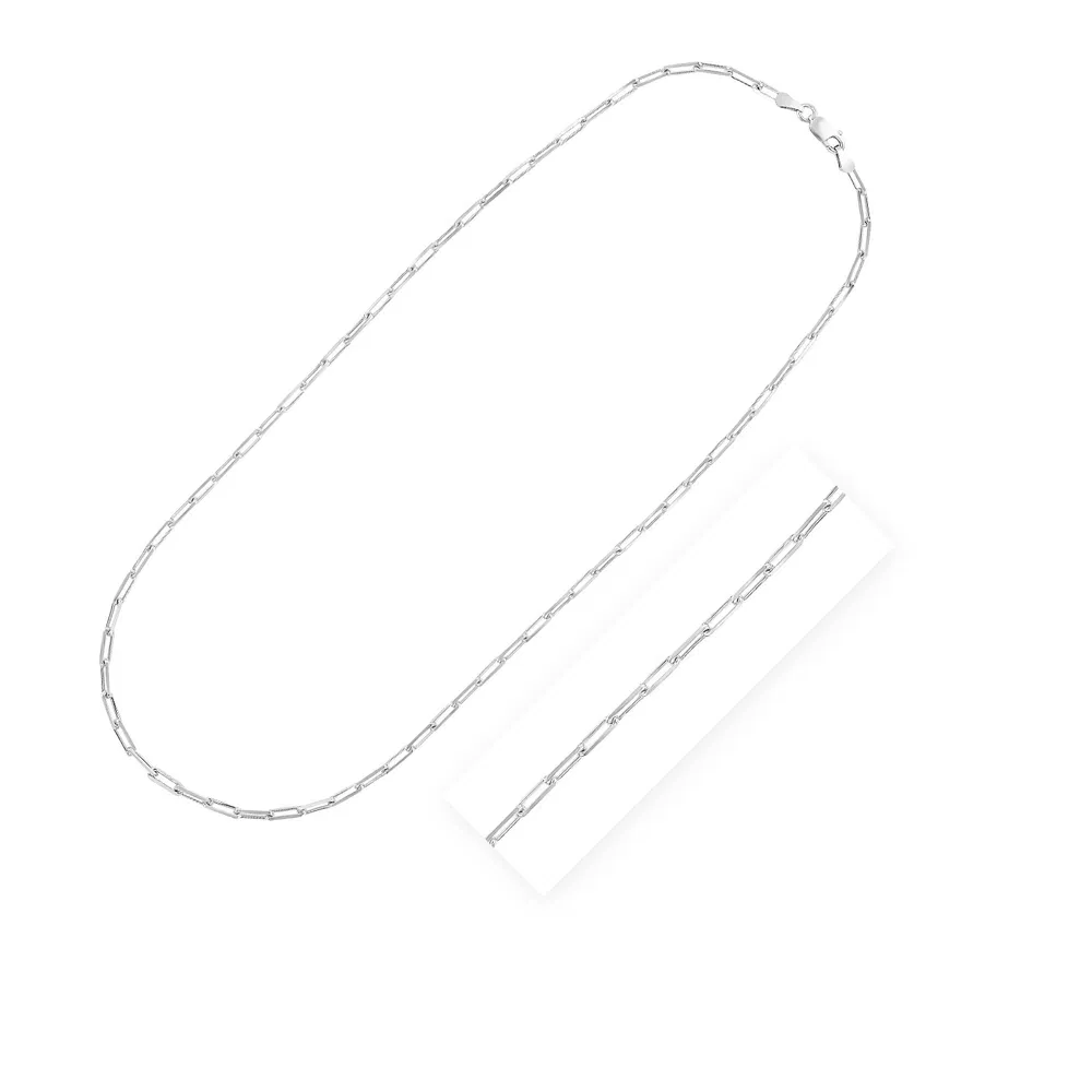 Sterling Silver Rhodium Plated Paperclip Chain (3,0 mm)