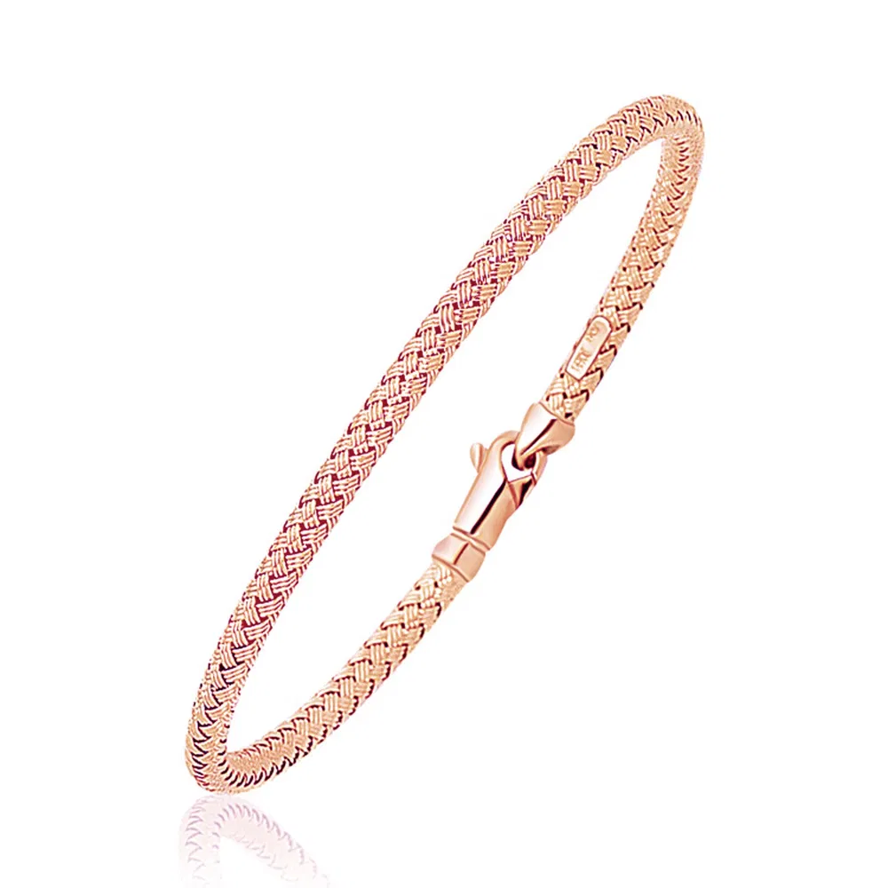 14 Karat Rose Gold Fancy Weave Motif Armband