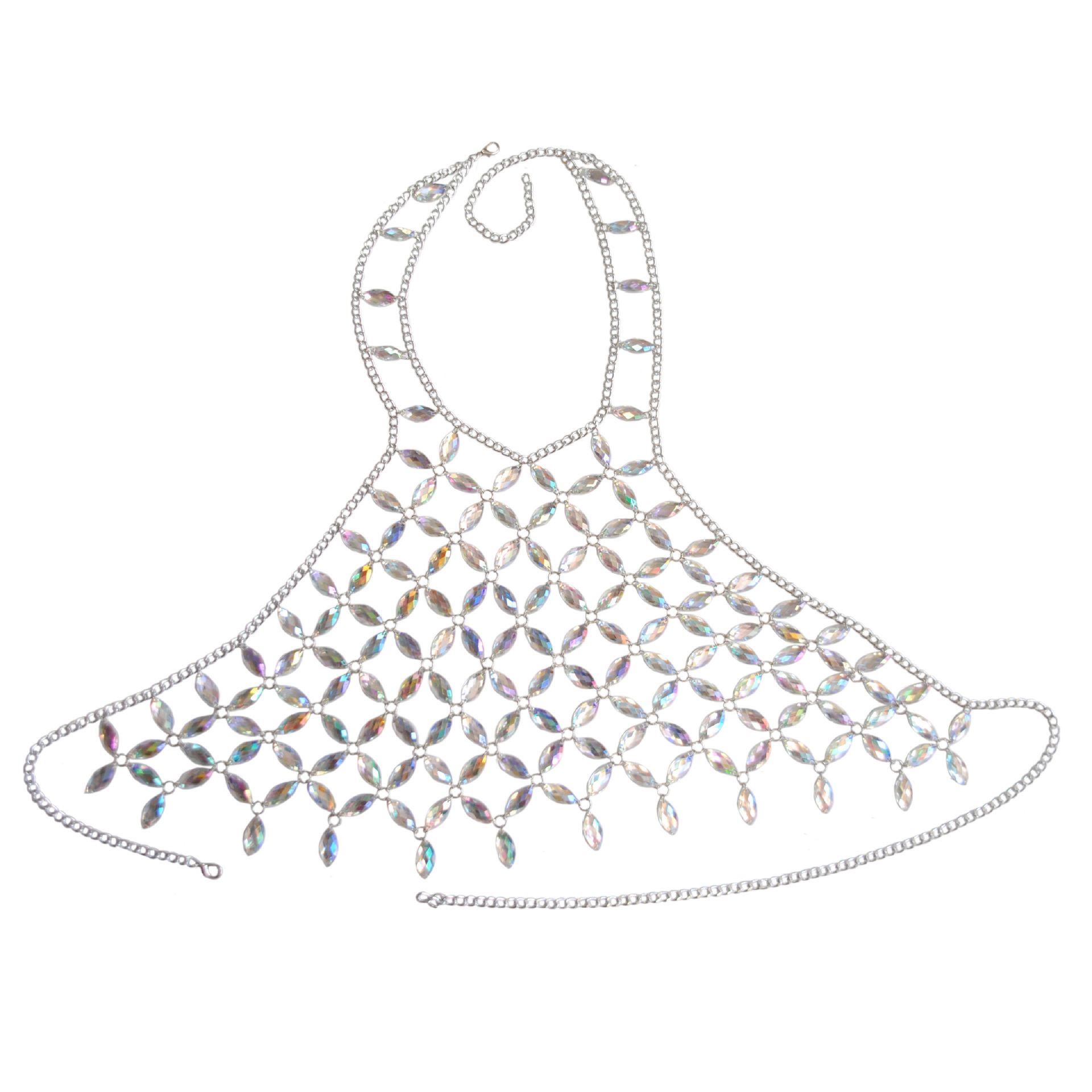 Farbenfrohe Acryl Weste Multi-Schicht Anhänger Körper Kleid Kette
