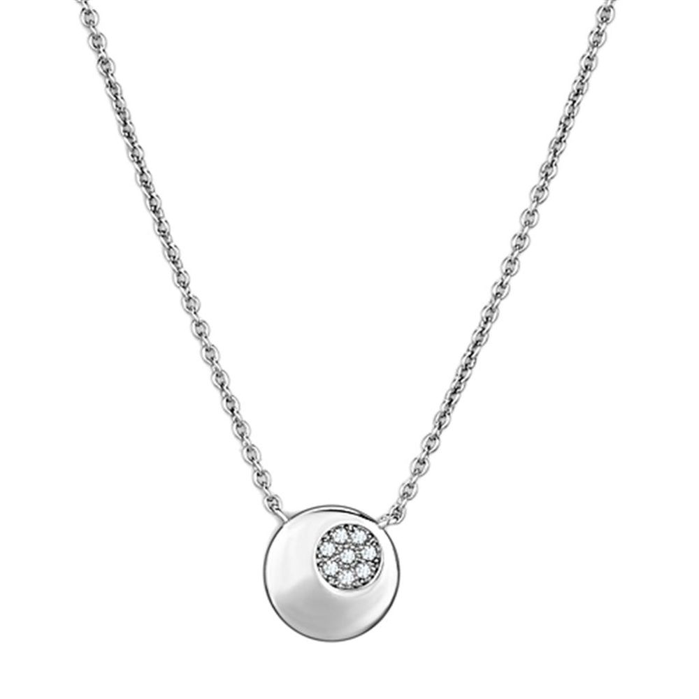 3W431 Rhodium-Messing - Halskette mit AAA-Klasse CZ in Clear