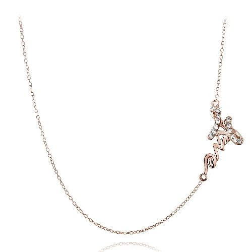 Rose Gold Ton über Sterling Silber Liebe Kette Halskette