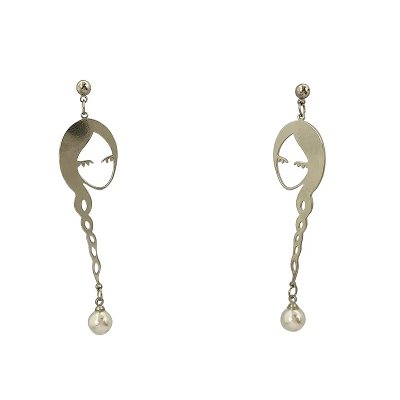Süße Twist Braid Girl Stud Ohrringe Silber Nadel