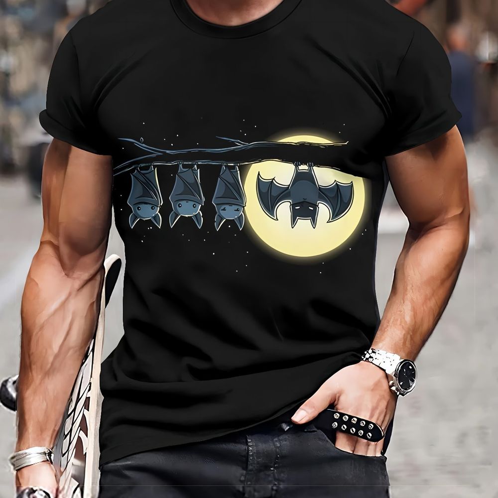 Männer 3D-gedruckte modische T-Shirt - Casual atmungsaktive Polyesterfaser, Maschinenwaschbar, runder Hals - perfekte Wahl für den Sommer