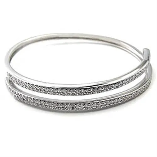 7X352 Rhodium Brass Armband mit AAA-Klasse CZ in Clear