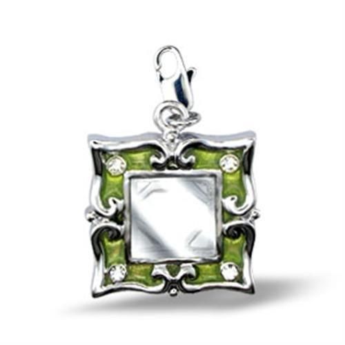 43503 Rhodium Brass Anhänger mit Top-Grade - Kristall in Clear