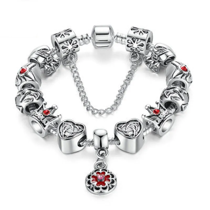 Kette Armband Charme Armband Emaillierte Blumen Silber Plated Die Welt der Liebe Europäischer Stil Schlange Geschenke für Teenager Mädchen
