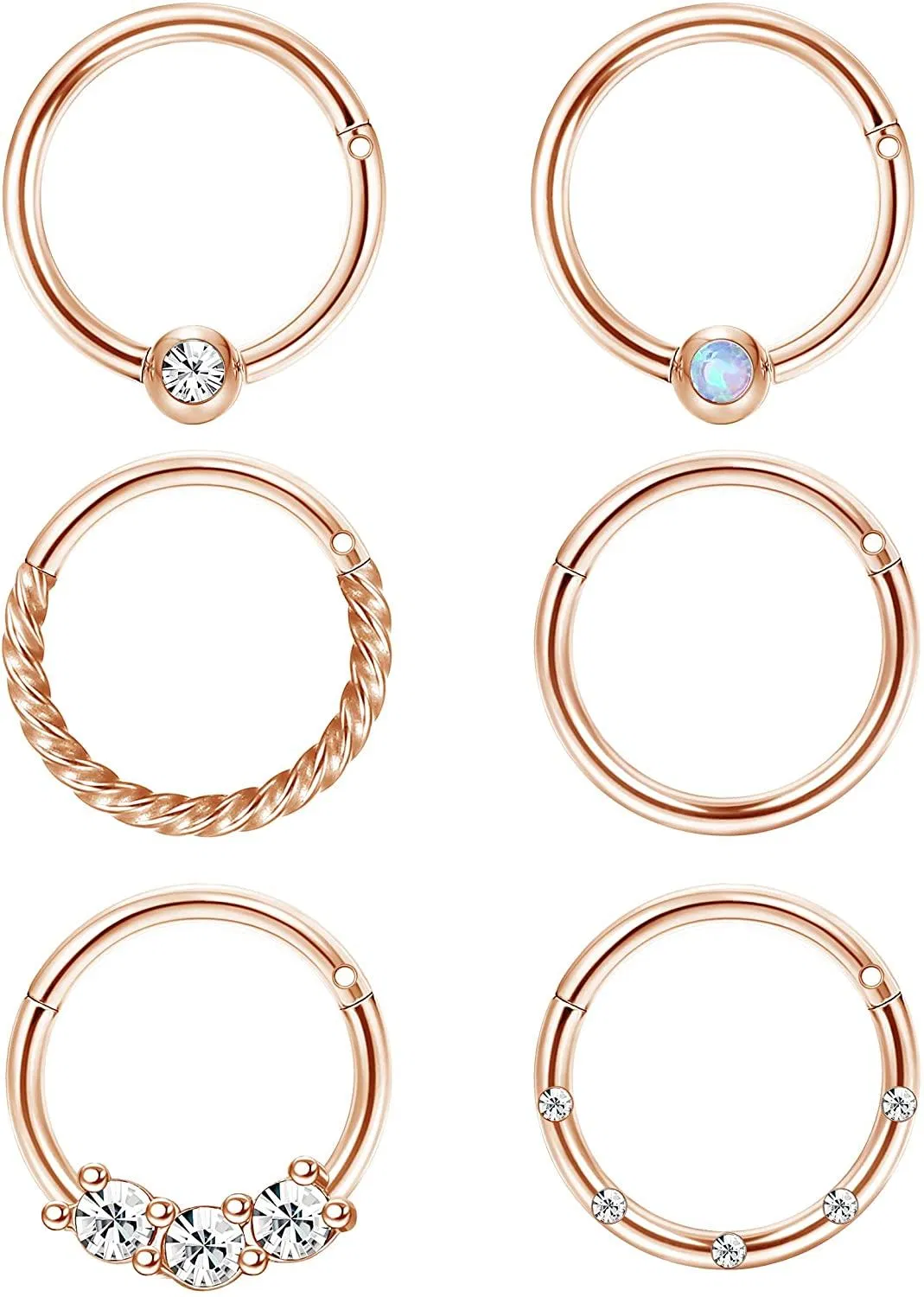 Knorpel-Schleife - Ohrringe für Männer Frauen Edelstahl CBR Hinge Clicker Nasenring Helix Septum Couch Daith Lippen Tragus Piercing Schlaf Ohrring Set