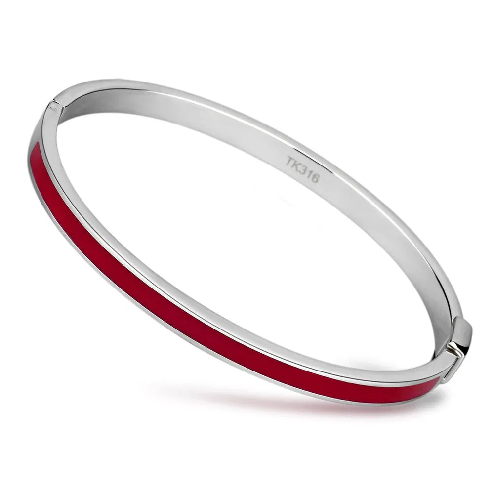 TK744 - Hoch poliertes (ohne Beschichtung) Edelstahl Armband mit Epoxy in Siam