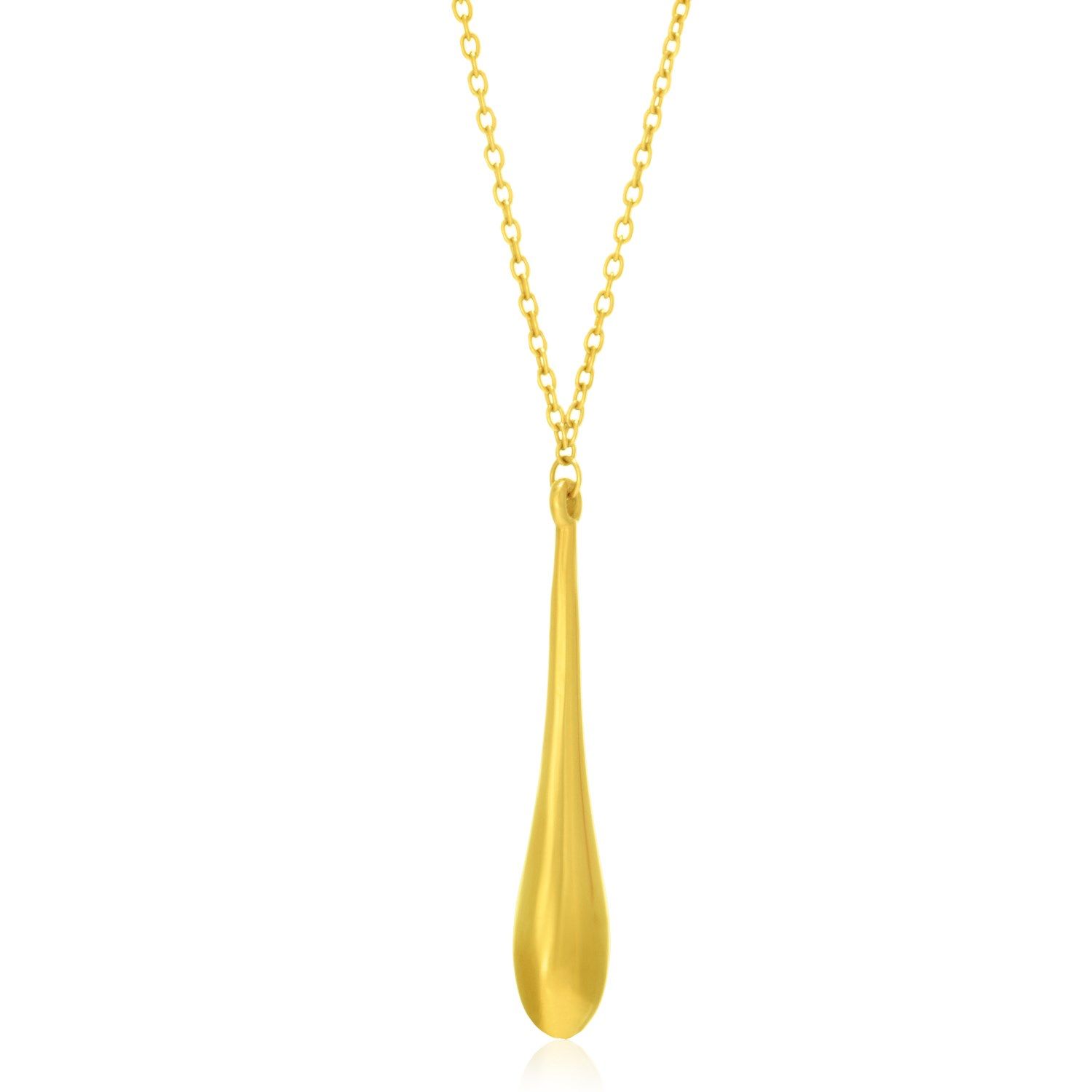 14K Gelbgold Tränentropfenform lange Anhänger