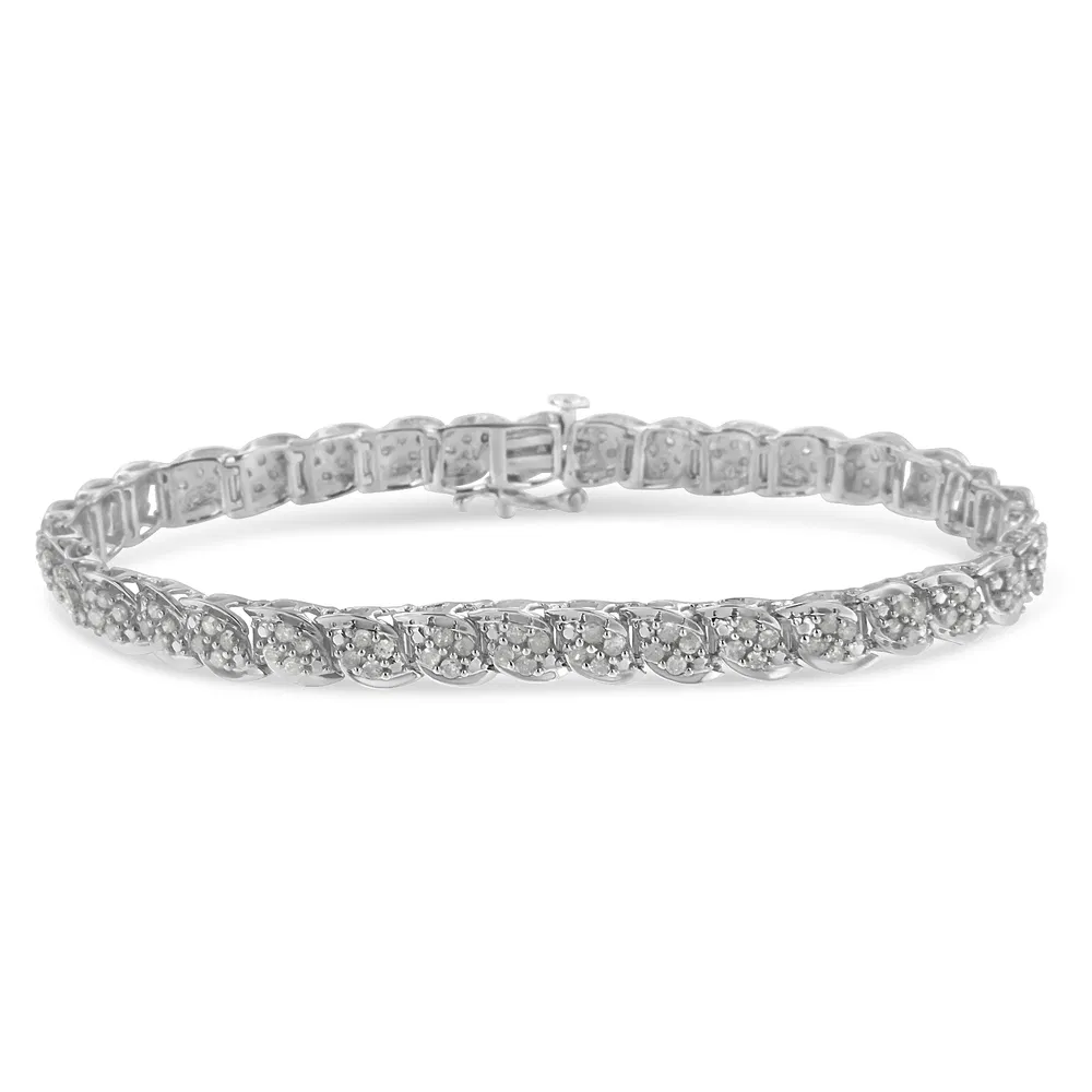 Sterling Silver Diamond Link Armband (2 cttw, I-J Farbe, I3 Klarheit)