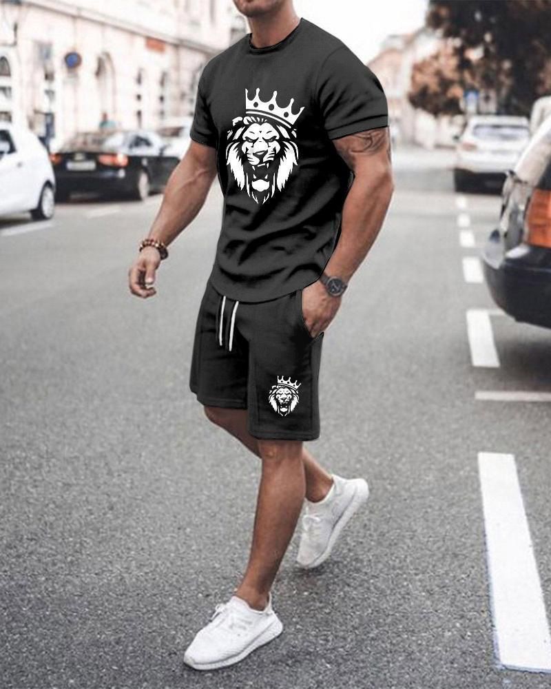 3D-T - Shirt Digital-Druck - Kurzärme-Shorts - Anzug Männer Casual Strand Hose Zwei-Teil - Set