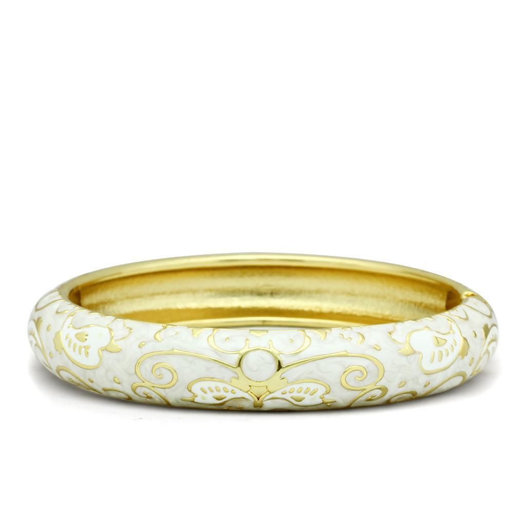 LO2147 - Flash Gold White Metal Armband mit Epoxy in No Stone