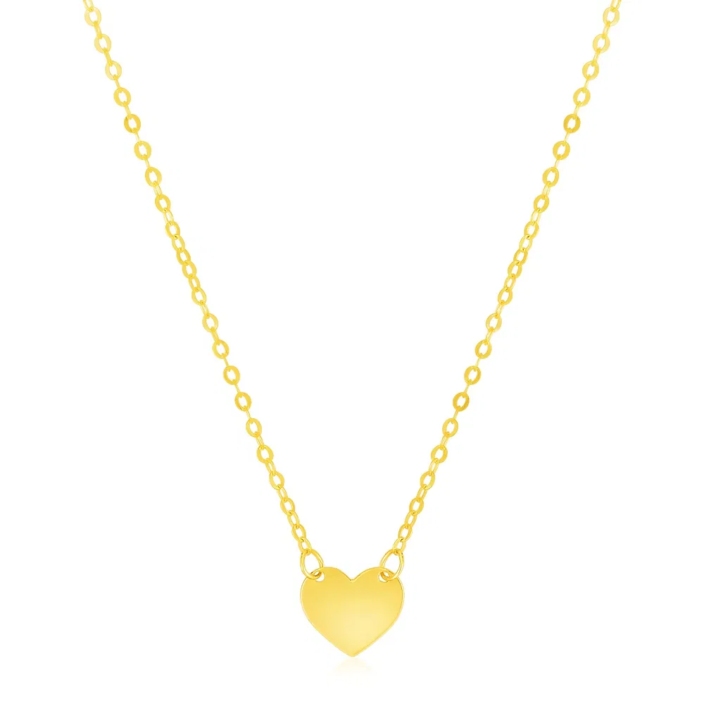 14 Karat Gelbgold poliert Mini Herzen Halskette