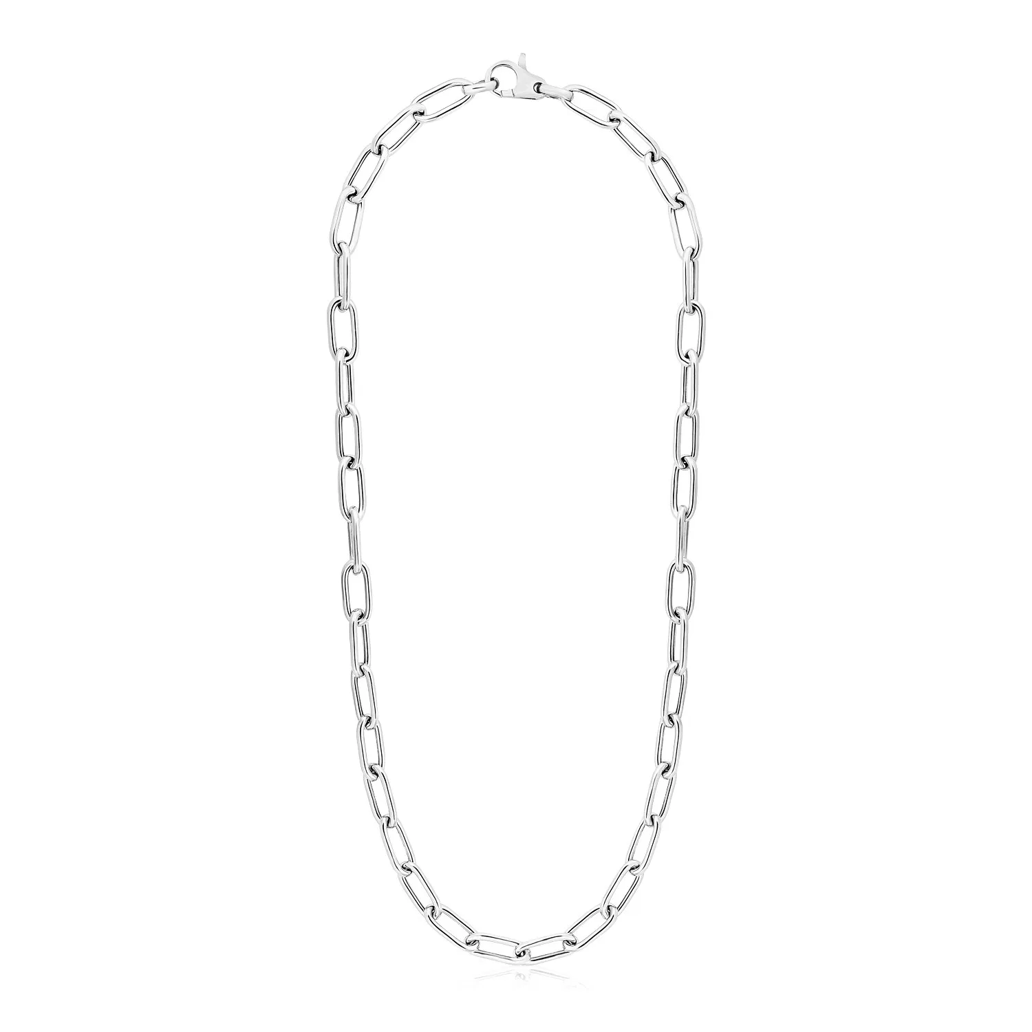 Sterling Silber Wide Paperclip Chain Halskette