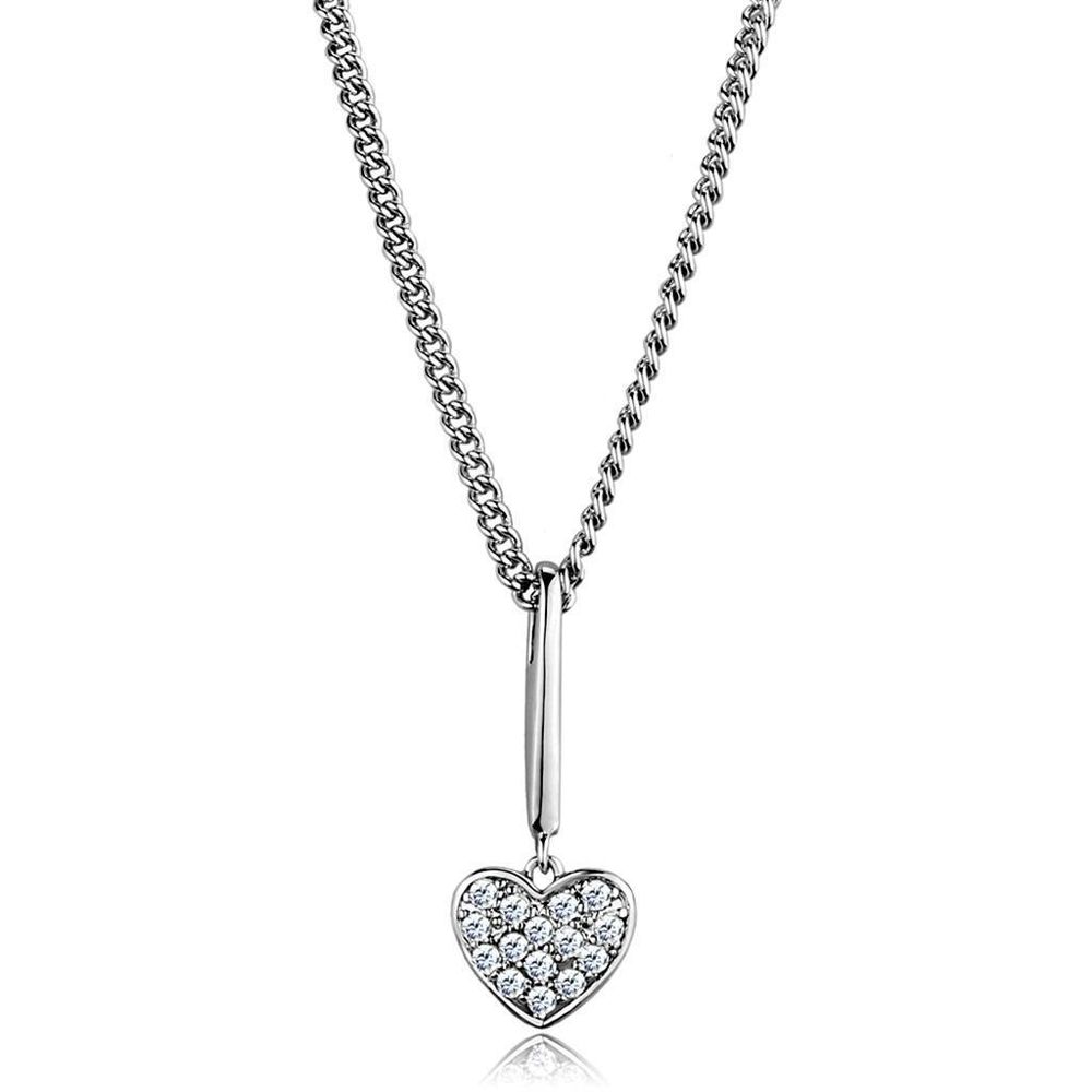 3W773 - Rhodium-Brass - Kettenhänger mit AAA-Klasse CZ in Clear