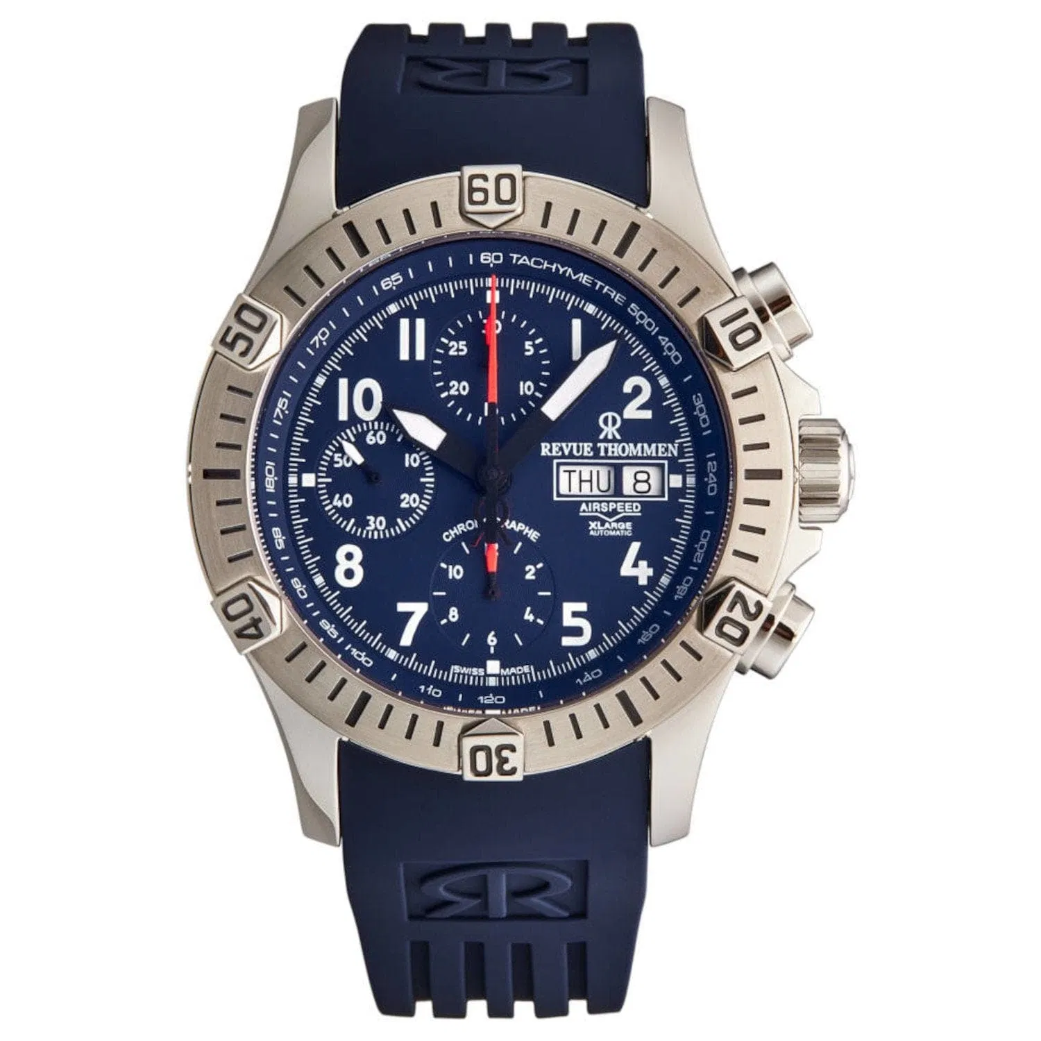 Revue Thommen 16071.6825 Männer 'Airspeed' Blau Zifferblatt Tag-Datum Chronograph Automatische Uhr