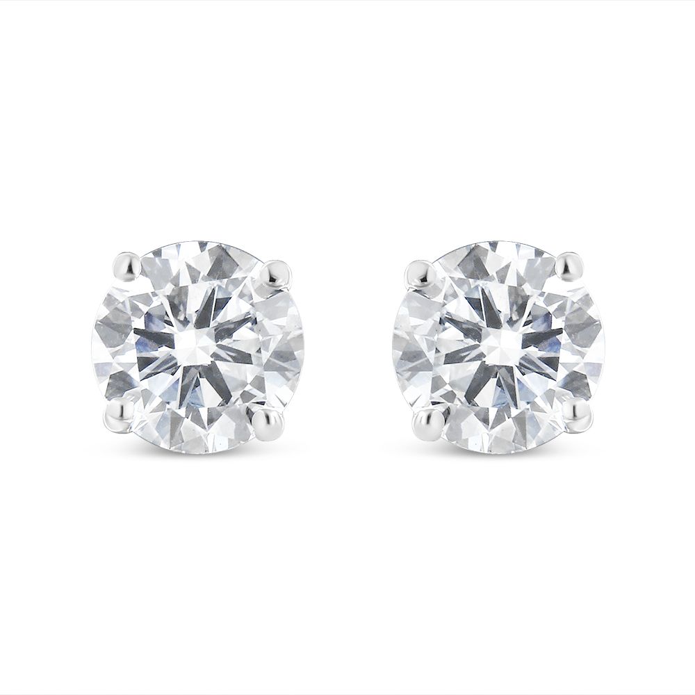 .925 Sterling Silber 1 / 4 Cttw Wunder-Set Prinzessin-Schnitt Diamant Solitaire Stud Ohrringe (H-I Farbe, SI2 - I1 Klarheit)