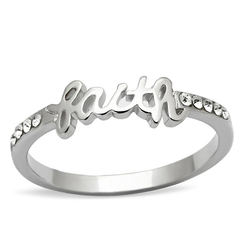 LO3968 - Rhodium-Messing - Ring mit Top-Grade - Kristall in Clear