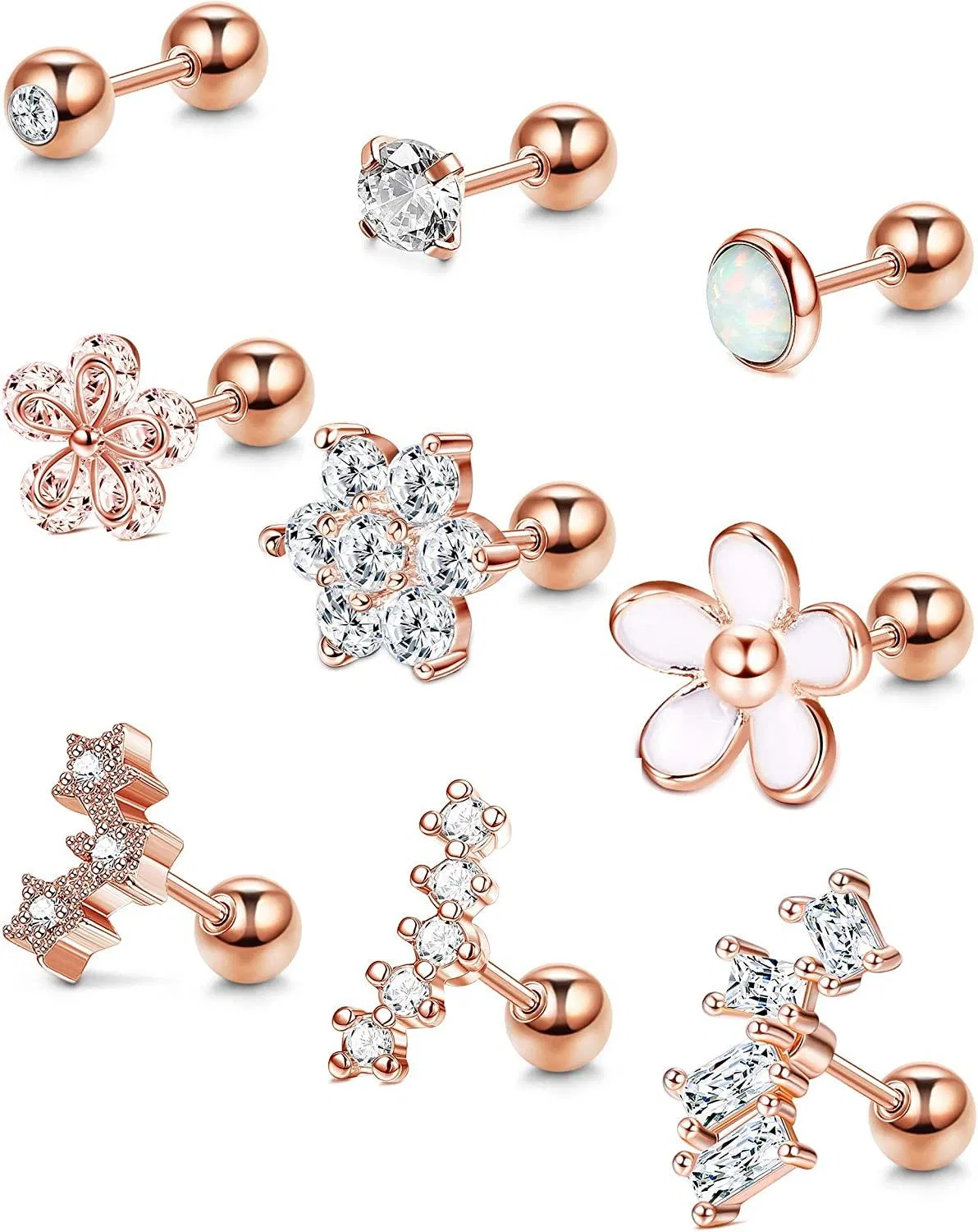 Knorpel-Ohrringe für Frauen 16G Helix Tragus Conch Piercings Stud