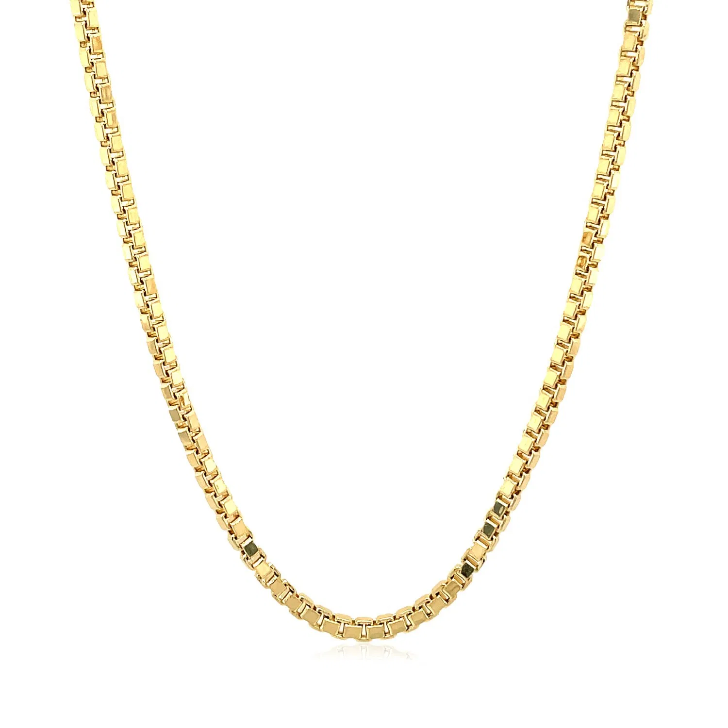2,0 mm 14 Karat Gelbgold Semi Solid Box Kette