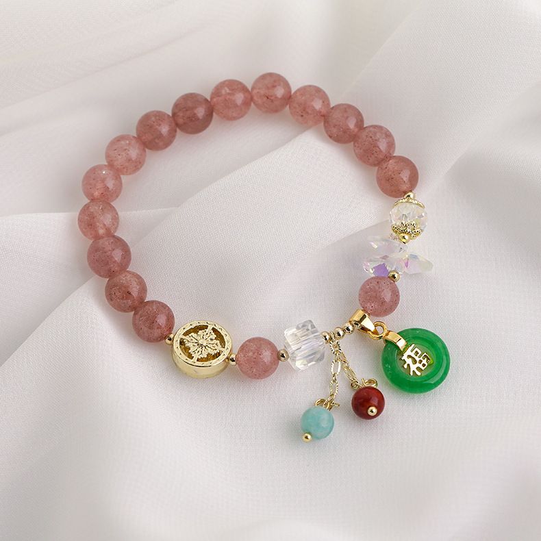 Design Crystal Stretch Armband Erdbeere Crystal